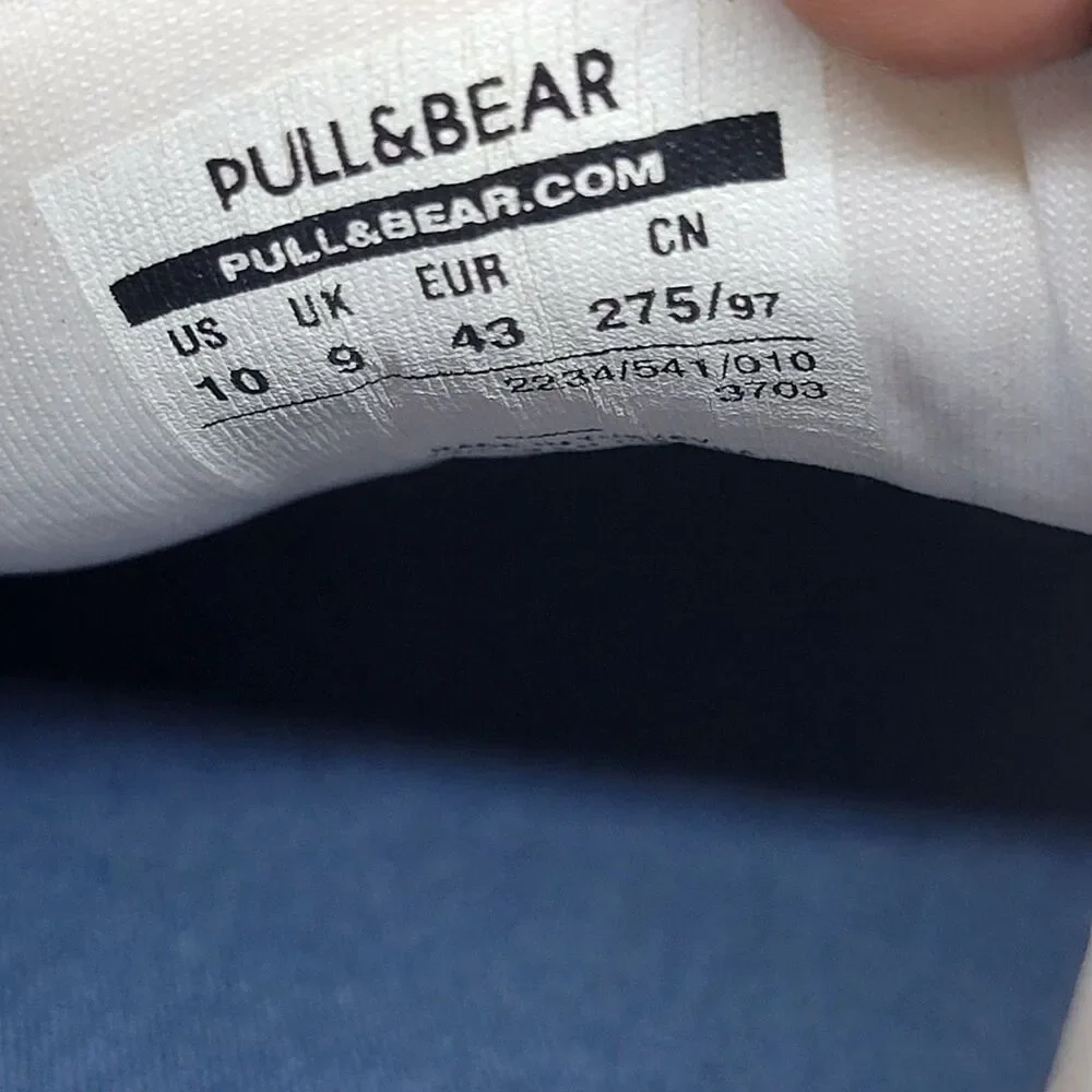Pull & Bear White Leather Sport Trainer Men's Sz 10 EUR 43 Pre-Owned Sneaker